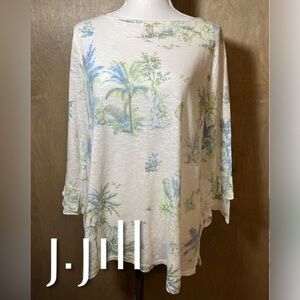 J. Jill Linen Tropical Floral Top size L